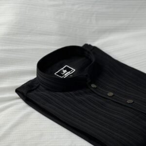 Popcorn Diamond Pattern Panjabi Black